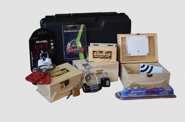 To help you buld your own escape room games in classrooms, check out ClueBox educational escape room set
